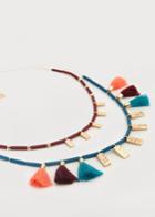 Violeta By Mango Violeta By Mango Pompom Ethnic Necklace