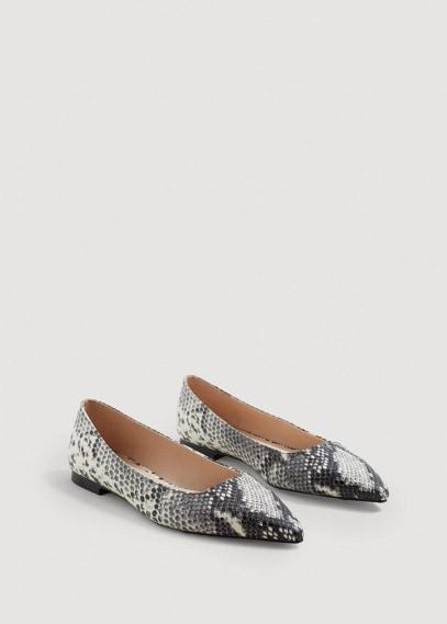 Mango Mango Snake-finish Flat Shoes