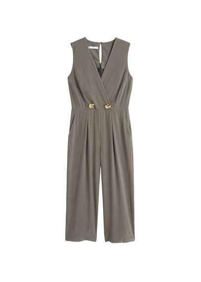 Mango Mango Buttoned Long Jumpsuit