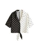 Mango Mango Knot Polka-dot Blouse