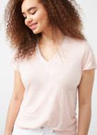 Violeta By Mango Violeta By Mango Flecked Linen-blend T Shirt