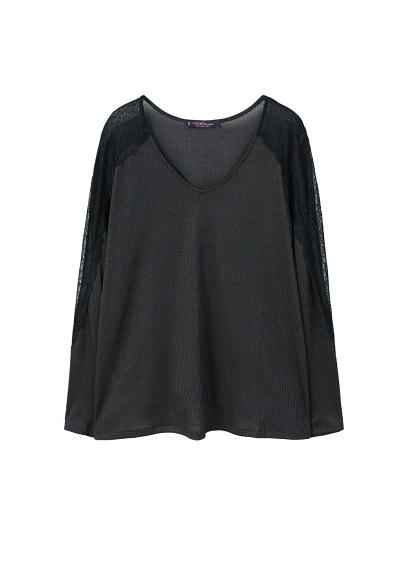 Violeta By Mango Violeta By Mango Lace Sleeve T-shirt
