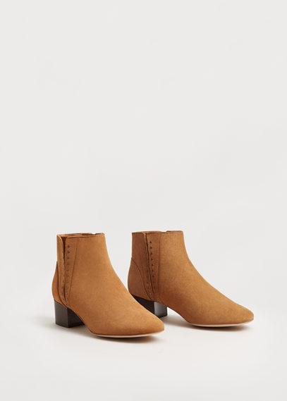 Violeta By Mango Violeta By Mango Studded Leather Ankle Boots