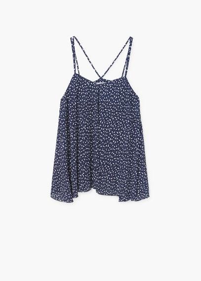Mango Mango Floral Pleated Top