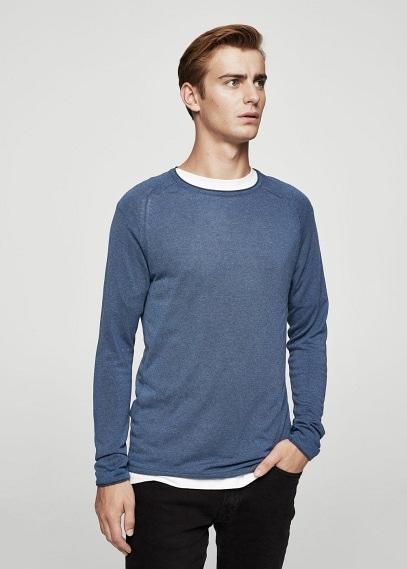 Mango Man Mango Man Textured Fine-knit Sweater