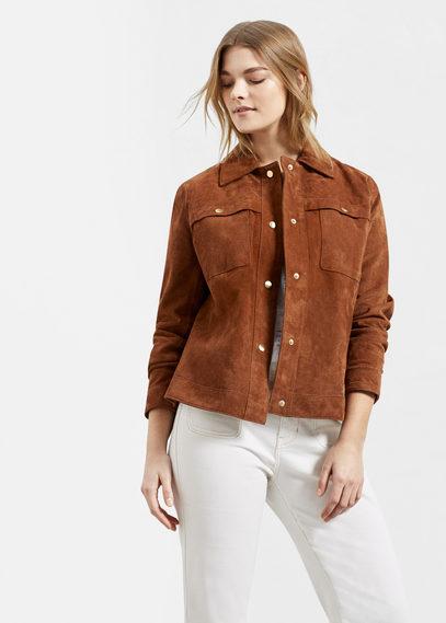 Violeta By Mango Violeta By Mango Buttoned Suede Jacket