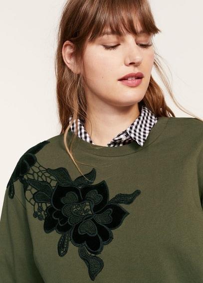 Violeta By Mango Violeta By Mango Embroidered Cotton Sweatshirt