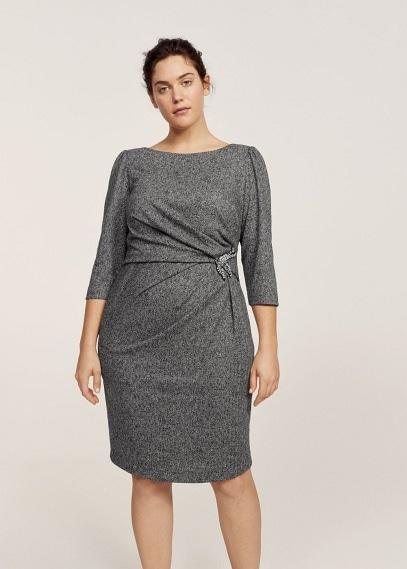 Violeta By Mango Violeta By Mango Herringbone Appliqu Dress