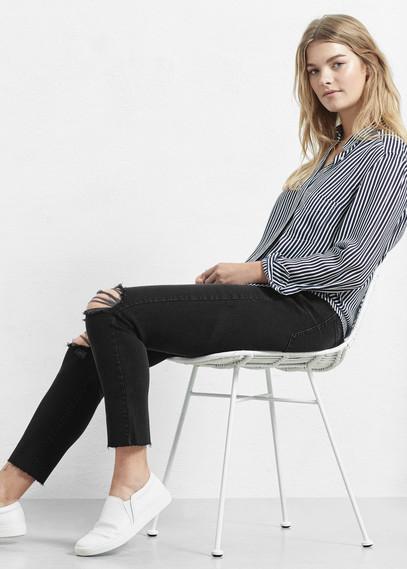 Violeta By Mango Striped Modal Blouse