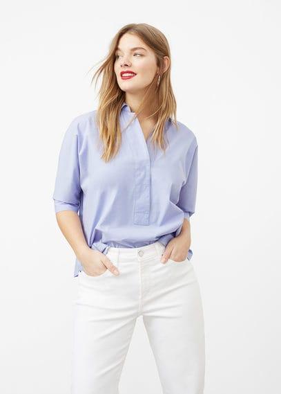 Violeta By Mango Violeta By Mango Flared Cotton Blouse