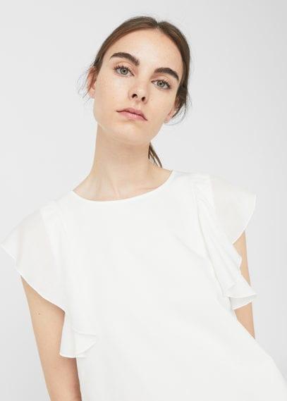 Mango Mango Ruffle Sleeve T-shirt