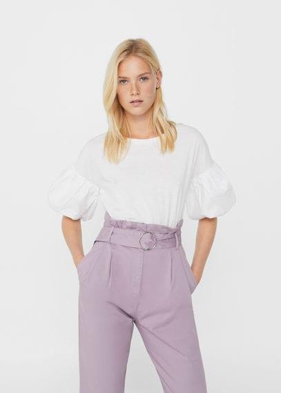 Mango Mango Puffed Sleeves T-shirt