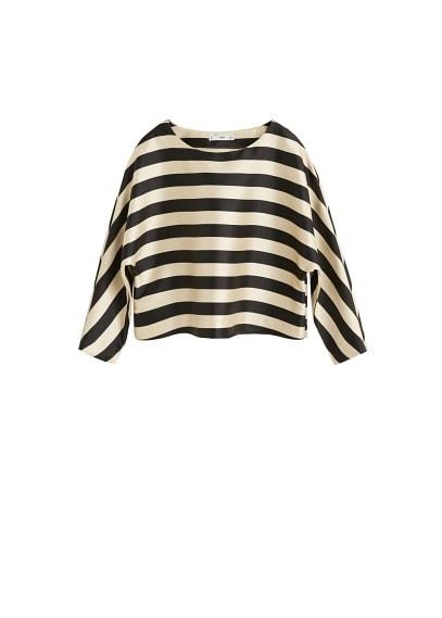 Mango Mango Striped Satin Top
