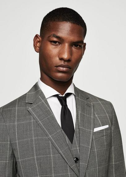 Mango Man Mango Man Slim-fit Check Wool Suit Blazer