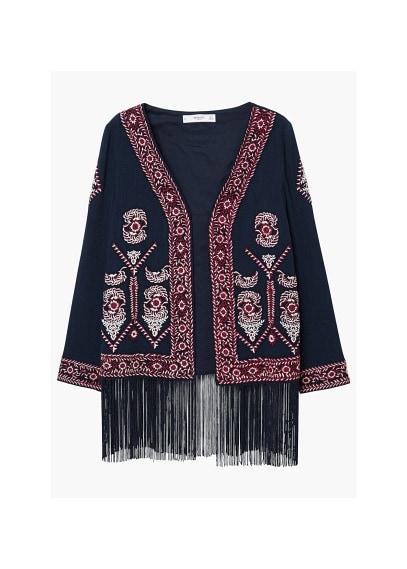 Mango Mango Fringed Embroidered Cotton Jacket