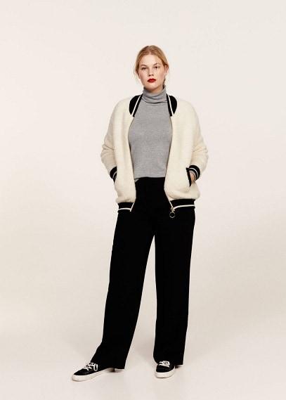 Violeta By Mango Violeta By Mango Contrasted Finishings Faux-shearling Bomber