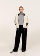 Violeta By Mango Violeta By Mango Contrasted Finishings Faux-shearling Bomber