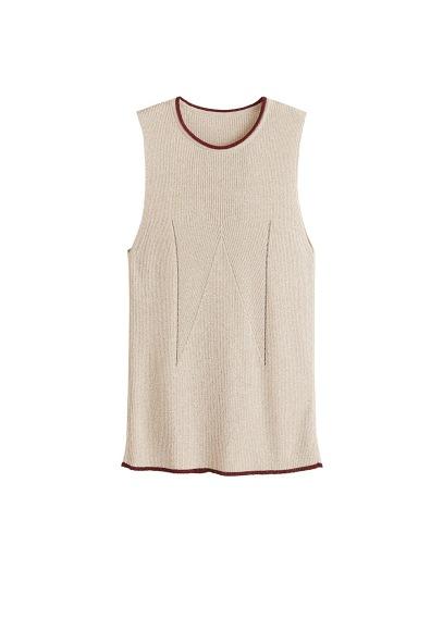 Mango Mango Metallic Ribbed Top