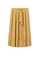 Mango Mango Chain Print Pleated Skirt