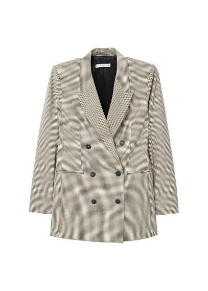 Mango Mango Double-breasted Check Suit Blazer