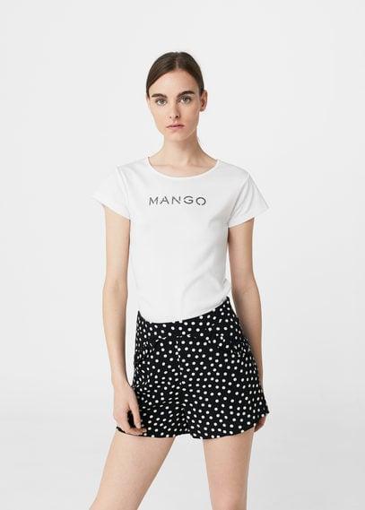 Mango Mango Metallic Logo T-shirt