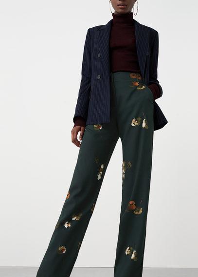 Mango Mango Flower Print Trousers