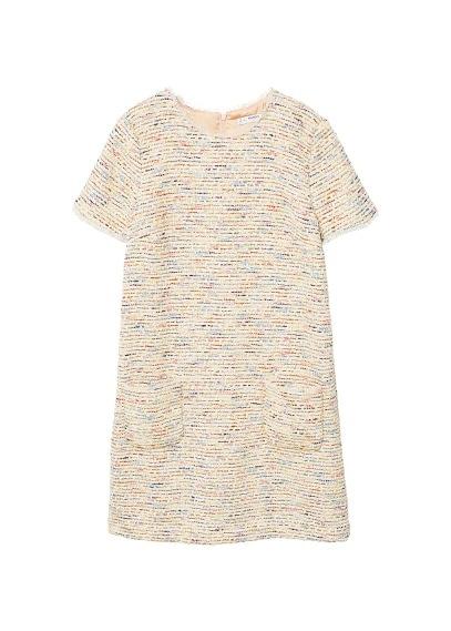 Mango Mango Pocket Metallic Thread Dress