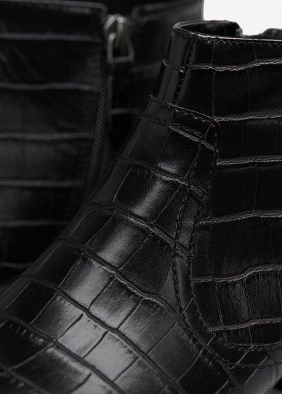 Mango Mango Croc-effect Ankle Boots