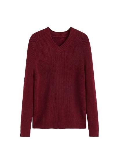 Mango Man Mango Man V-neck Ribbed Knit Sweater