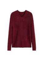 Mango Man Mango Man V-neck Ribbed Knit Sweater