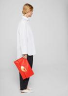 Mango Mango Buckle Leather Clutch