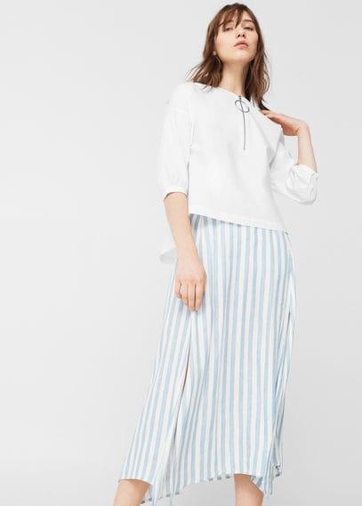 Mango Mango Zipped Poplin Blouse