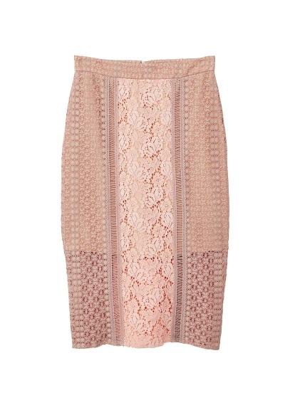 Mango Mango Lace Pencil Skirt