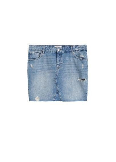 Violeta By Mango Violeta By Mango Ripped-detail Denim Skirt