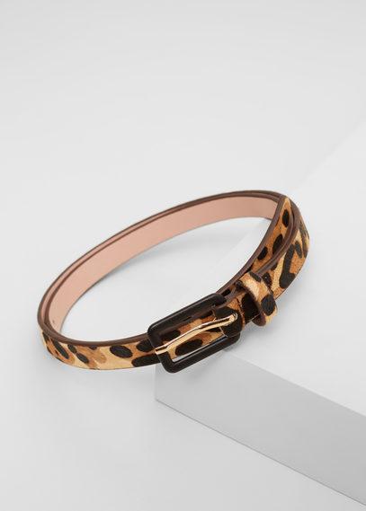 Mango Mango Leopard-print Leather Belt