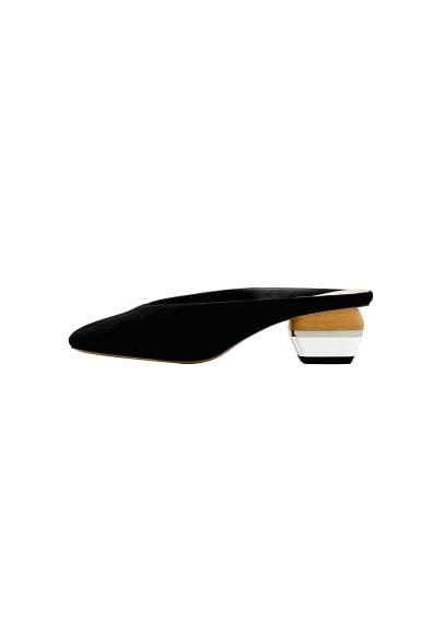 Mango Mango Combined Heel Suede Mule