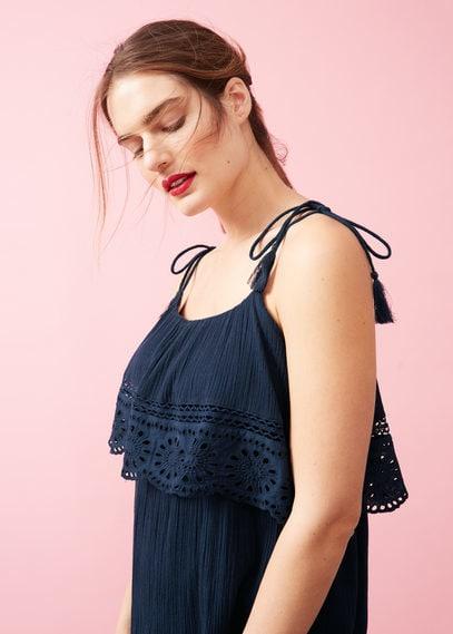 Violeta By Mango Violeta By Mango Contrasting Textured Dress