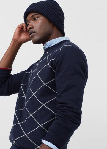 Mango Man Mango Man Rhombus Design Wool Sweater