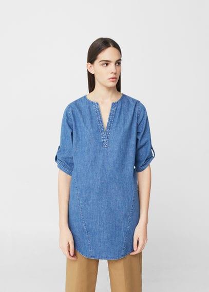Mango Mango Medium Denim Blouse