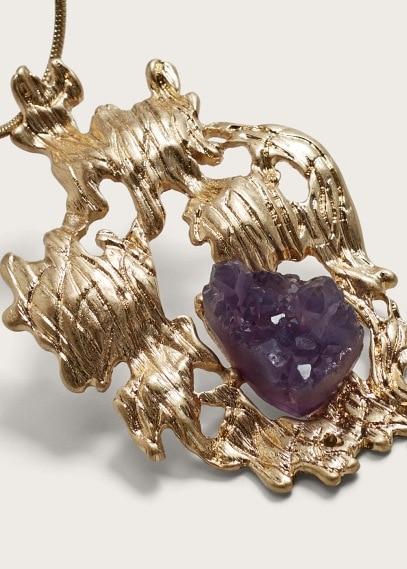 Violeta By Mango Violeta By Mango Stone Metallic Pendant Necklace