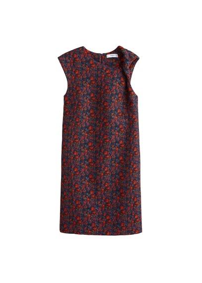 Mango Mango Textured Floral-pattern Dress
