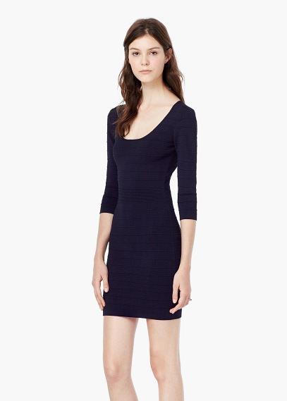 Mango Mango Fitted Textured Dress