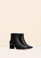 Violeta By Mango Violeta By Mango Zipped Leather Ankle Boots