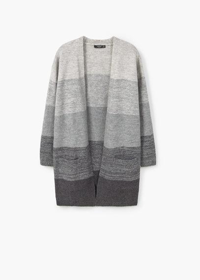 Mango Mango Flecked Panels Cardigan