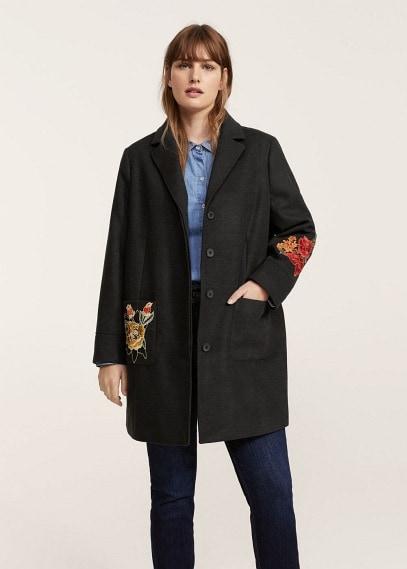 Violeta By Mango Violeta By Mango Floral Embroidery Coat