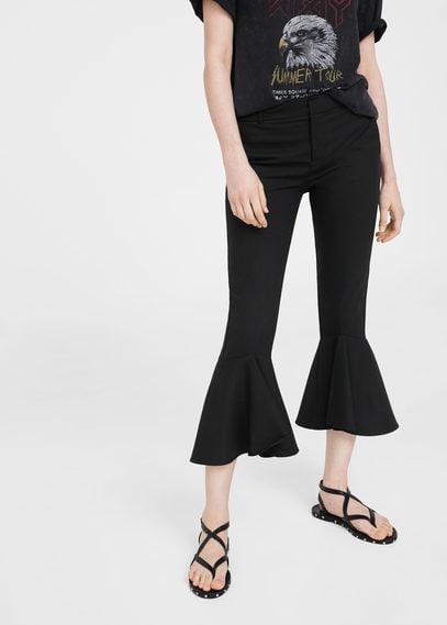 Mango Mango Ruffled Hem Trousers