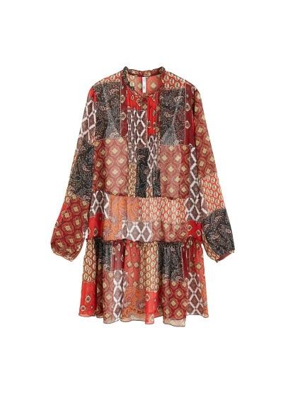 Mango Mango Patchwork Print Dress