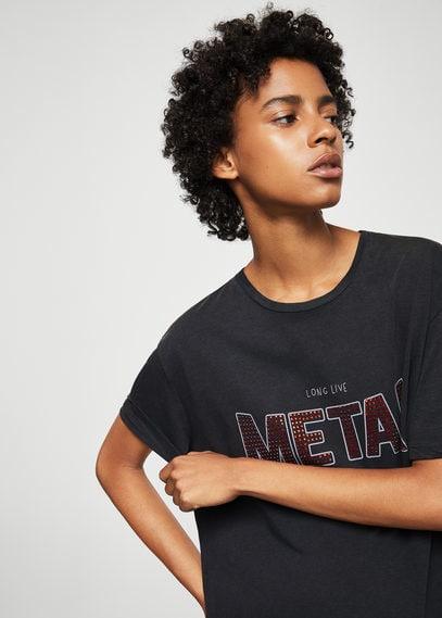 Mango Mango Rock Crystal-detail T-shirt