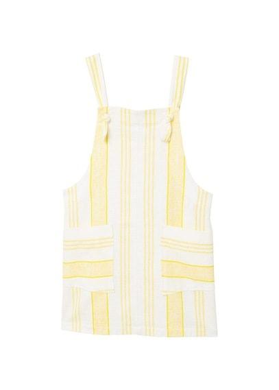 Mango Mango Two-tone Cotton-blend Pinafore Dress