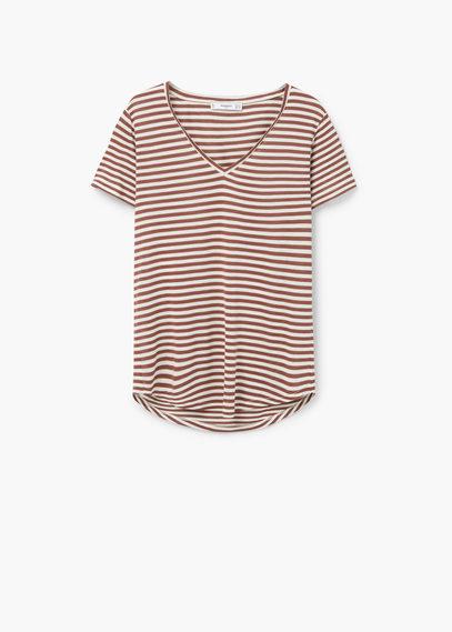 Mango Striped Bicolor T Shirt